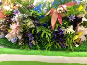 hand tied posies from home grown garden plants and flowers