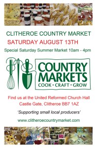 Clitheroe Country Market on Saturday 13th September - lots of home made produce for sale