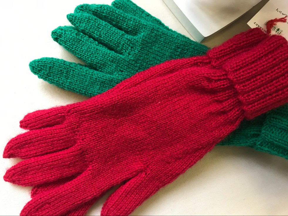 Hand knitted gloves for Clitheroe Country Market